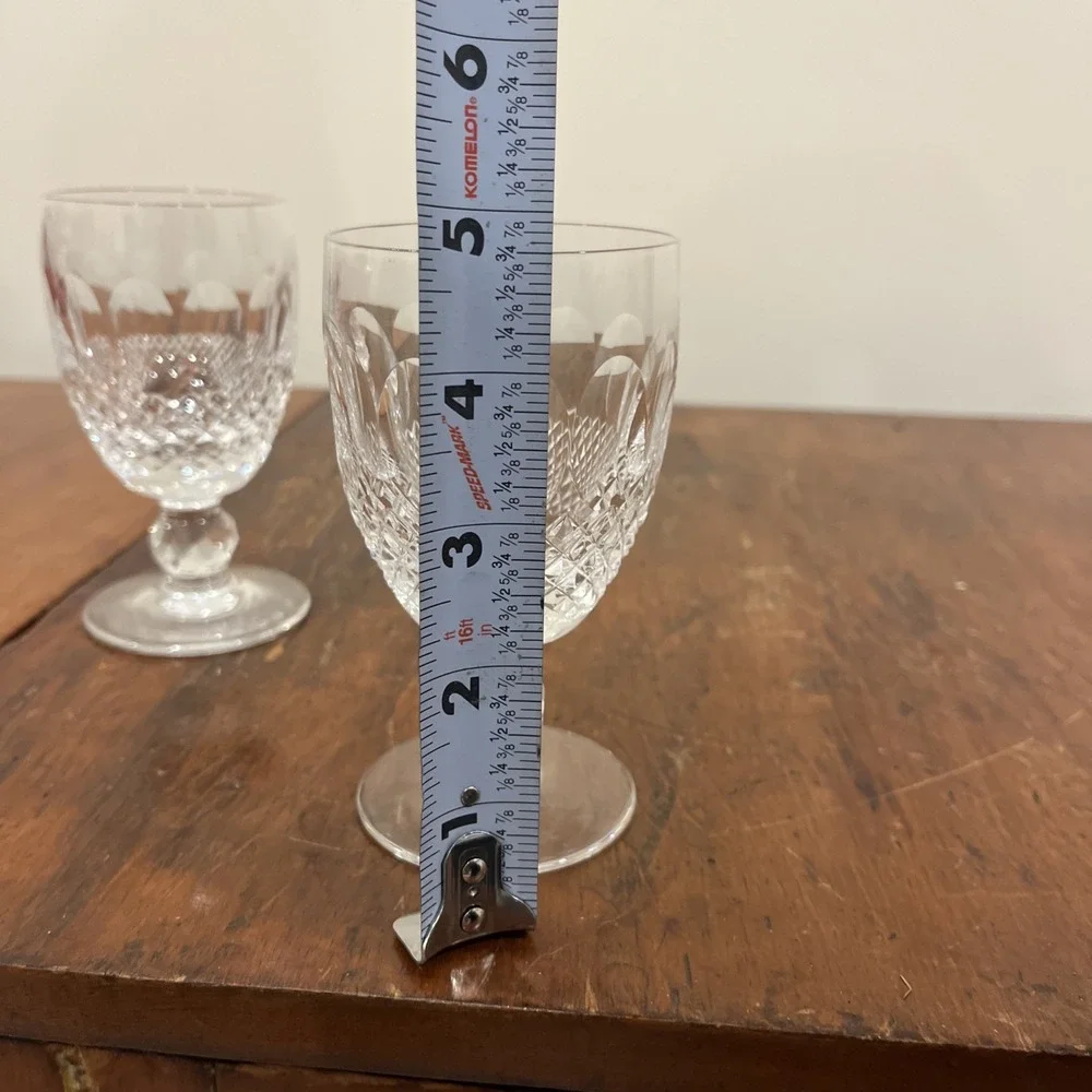 2 - Waterford Crystal Colleen Pattern - Short Stem Claret Wine Glasses 4 3/4